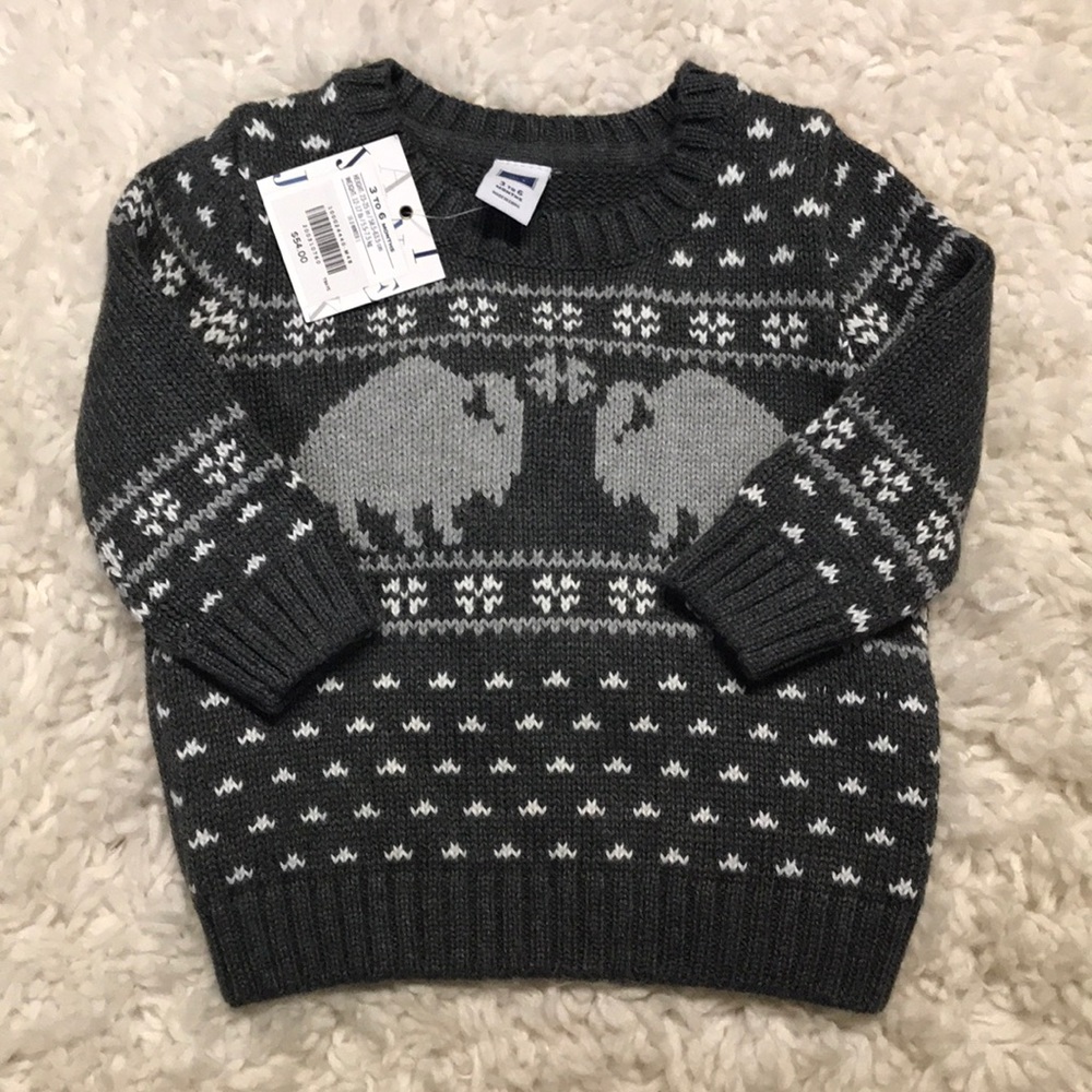 NWT Janie and Jack buffalo sweater